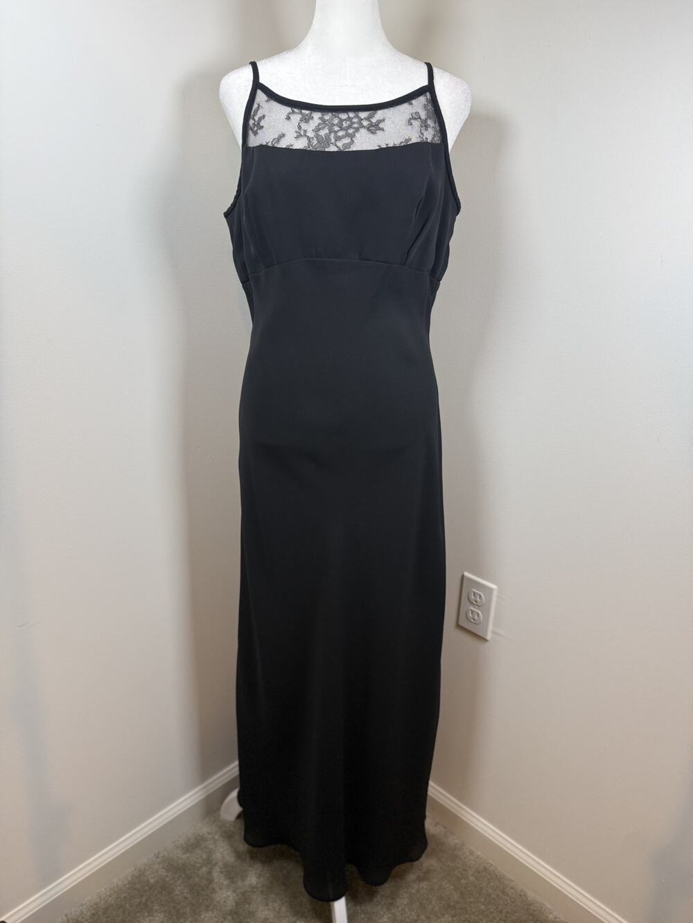 Vintage 90s Jessica McClintock Gunne Sax Formal Chiffon Dress Y2K Lace 11/12
